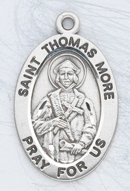 Patron Saint of Lawyers and Politicians ~ Sterling silver 7/8" oval medal with a 20" genuine rhodium plated chain.  Comes in a deluxe velour gift box. Engraving option available.