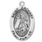 Patron of Peace ~ Sterling silver 7/8" oval medal with a 20" genuine rhodium plated chain.  Comes in a deluxe velour gift box. Engraving option available.