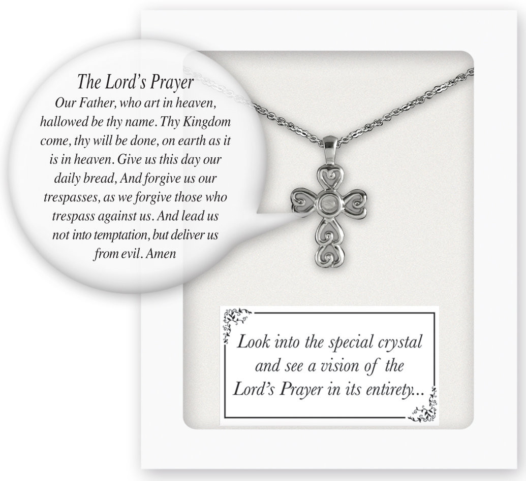 Vintage Stanhope Maria Cross Necklace with Lords Prayer, Silver – Natalie  B. Jewelry