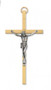 4" Brass Two-Tone Crucifix with Silver Corpus . Packaged in a deluxe gift box

