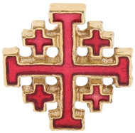 1/2" Red Enameled Jerusalem Cross Pin.

 