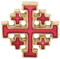 1/2" Red Enameled Jerusalem Cross Pin.

 