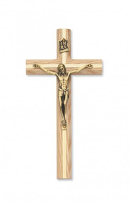 8" Oak Crucifix with Beveled Inlay. Packaged in a gift box. 

