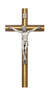 10" Beveled Walnut Cross with Gold Cross Inlay with Silver Corpus. Packaged in a deluxe gift box