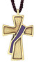 2 1/2" Bronze Deacon's Cross with Purple Sash on a brown cord. Appropriate for the folowing occasions:

* Season of Advent
* Season of Septuagesima
* Season of Lent
* Rogation Days
* Ember Days (except for Pentecost Ember Days)
* Vigils except for Ascension and Pentecost
* Good Friday