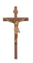 Hand Painted Italian Corpora Crucifix. Walnut Cross in 10, 12, or 24 inches. Packaged in a deluxe gift box