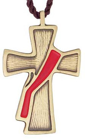 Deacon Cross Pendant. 2 1/2", solid bronze with red sash on a 33" brown cord. Appropriate for the folowing occasions:

* Feasts of the Lord's passion, Blood, and Cross

* Feasts of the martyrs

* Palm Sunday

* Pentecost
