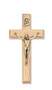 Beveled Oak 6inch Cross with Gold Corpus.  Packaged in a deluxe gift box

 