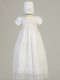 Sofia ~ Embroidered white tulle gown with beadwork. Includes the Bonnett. Made In USA. Made in USA