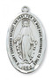 1 1/2" Men's Sterling Silver Miraculous Medal. Medal comes on a 24" Rhodium Plated Chain. Deluxe Gift Box Included