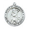 1" Sterling Silver Saint Christopher Round Medal.  Patron Saint Of Travelers. St Christopher round medal comes on a 24" Rhodium Plated Chain. A Deluxe Gift Box Included. Made in the USA

