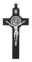 6. 1/4"" Black St. Benedict Wall Crucifix with Silver Corpus. Packaged in a deluxe gift box