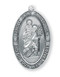 Solid .925 Sterling Silver Oval St. Christopher Medal. Oval St. Christopher Medal comes on a 24" genuine rhodium plated endless curb chain. Comes in a deluxe velour gift box. Dimensions: 1.4" x 0.8" (35mm x 21mm). Weight of medal: 6.6 Grams. Made in USA.