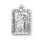 1 1/16" rectangular St. Christopher Medal with 24" Chain. "Behold Saint Christopher and go your way in safety" is etched around outside of medal. Dimensions: 1.1" x 0.7" (27mm x 17mm). Medal is .925 sterling silver with a genuine rhodium-plated, 24" endless curb chain. St Christopher medal comes in a deluxe velour gift box. Made in the USA