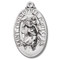 1 1/8" Sterling Silver or 16K Gold over Sterling Silver St. Christopher Medal. St Christopher medal comes on a 24" Genuine rhodium plated endless curb chain.  Dimensions: 1.1" x 0.6" (28mm x 16mm).  Made in USA. Deluxe velvet gift box.