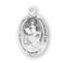 3/4" St. Christopher Medal. St Christopher Medal comes on an 18" genuine rhodium plated endless curb chain.  Dimensions: 0.7" x 0.5" (19mm x 12mm). Comes in a deluxe velour gift box. Made in USA.