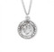 5/16" St. Christopher Medal with 24" Chain. Medals are all sterling silver with a genuine rhodium-plated, stainless steel chain. Comes in a deluxe velour gift box