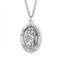 Sterling Silver St. Christopher Medal with 24" Chain.  Dimensions: 1.3" x 0.8" (32mm x 20mm). Medal comes on a genuine rhodium-plated, stainless steel 24"chain.  Comes in a deluxe velour gift box.  Made in the USA. 

 
