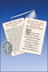Serenity Prayer on one side
A short history of the life of Matt Talbot on the other side