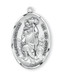 1 3/8" St. Christopher Medal with 24" Chain. "St Christopher Be My Guide" etched around the medal. Medal is .925 sterling silver with a genuine rhodium-plated, 24"stainless steel chain. St Christopher medal comes in a deluxe velour gift box. Made in the USA
