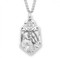 Saint Christopher Sterling Silver Medal. St. Christopher Medal comes on a 24" genuine rhodium plated endless curb chain.  Dimensions: 1.2" x 0.7" (31mm x 17mm). A deluxe velour gift box is included. Made in the USA

