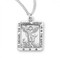 The square medal comes on a 20" genuine rhodium plated curb change and is made in the USA! Dimensions: 0.9" x 0.6" (22mm x 