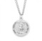 The St. Michael medal comes with a 24" genuine rhodium-plated, endless curb chain. 