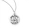 The St. Michael medal comes with a 18" genuine rhodium plated curb chain.