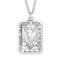  This sterling silver medal comes with a 24" genuine rhodium plated endless curb chain.