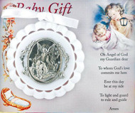 Guardian Angel Medal 
Perfectly sized to hang over or on baby's crib
Available in pink, blue, and white
