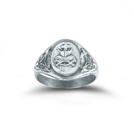 Sterling Silver Sacred Heart of Jesus Ring. Sizes 5-9.  Sacred Heart of Jesus sterling silver ring comes in a deluxe velour gift box. Made in the USA. 