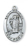 Sterling Silver 1 -2/16" Saint Patrick Medal. Sterling Silver Oval St Patrick Medal comes on a  24" rhodium curb chain. Gift Box Included. 