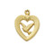 1/2" Heart with Dove Medal.  Gold Plated Sterling Silver on an 18" Rhodium Plated Chain. Gift Box Included