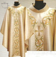 Stand up collar in FAILLE fabric (100% pure wool)
Fully embroidered in front and back
Inside stole
Measures 62.5" width by 51" length. 
These items are imported from Europe. Please supply your Institution’s Federal ID # as to avoid an import tax. 
Please allow 3-4 weeks for delivery if item is not in stock