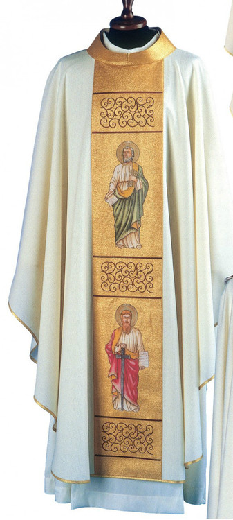 Chasuble  in Lana Oro Barre Fabric