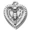 .925 Sterling Silver Miraculous Medal Pendant.  Miraculous Medal Pendant comes on an 18" genuine rhodium plated curb chain. Dimensions: 0.8" x 0.7" (21mm x 18mm).  A deluxe velour gift box is included. Made in the USA