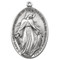 1 3/8" Sterling silver Miraculous Medal . Medal comes on a 27" genuine rhodium plated endless curb chain. A deluxe velour gift box is included. Dimensions: 1.4" x 0.9" (36mm x 23mm). Weight of medal: 2.6 Grams.
