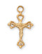 Gold over Sterling Silver 1/2" Crucifix. Crucifix comes on a 16" Rhodium Plated Chain