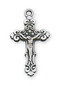 Sterling Silver 3/4 x 3/8" Crucifix comes on a 13" Rhodium Plated Chain.  Gift Box Included

