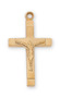 13/16" Gold Over Sterling Silver Crucifix. Crucifix comes on an 18" Gold Plated Chain. A deluxe gift box is included. 