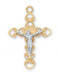 7/8" Gold over Sterling Silver Two Tone Crucifix. This Two Tone Gold over Sterling Silver Crucifix comes on an 18" Rhodium plated chain. The Crucifix comes in a deluxe gift box.