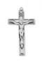 1 3/4" Sterling Silver Crucifix. Crucifix comes on a 24" Rhodium Plated Curb Chain. Deluxe Gift Box Included