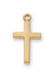 Sterling Silver Cross or Gold Over Sterling Silver Cross for Baby! Cross comes on a 13" Rhodium Plated Chain.  The cross is 13/16" in Length.  A deluxe gift box is included