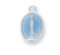 1/2" Sterling Silver Miraculous Medal with Blue Enamel on a 13" Chain for baby or child. Medals are sterling silver with a genuine rhodium-plated, stainless steel chain