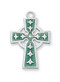 14/16"L Sterling Silver Green Enameled Celtic Cross Pendant. Celtic Cross Pendant comes on an 18" Rhodium Plated Chain. Deluxe Gift Box Included