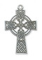 1 7/16" Sterling Silver Celtic Cross on a  24" Rhodium Plated Chain. Deluxe Gift Box Included. 