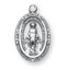 Sterling Silver Oval Miraculous Medal.  Sterling Silver Oval Miraculous Medal comes on an 18" genuine rhodium plated curb chain.  Available in 16k gold plated sterling silver and .925 sterling silver. Sterling silver medal is all sterling silver with a genuine rhodium-plated, stainless steel chain. Includes a velour gift box.  Made in USA.n


