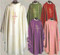 Special! Buy 4 and get 5th FREE~any color combination. Chasuble in Linea Style Fabric (95% pure wool, 5% gold thread). Available in five colors: Rose, White, Green, Red & Purple. These items are imported from Europe. Please supply your Institution’s Federal ID # as to avoid an import tax. Please allow 3-4 weeks for delivery if item is not in stock