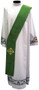 Imported from Italy. Primavera Fabric (100% Polyester) with embroidery on the front and back. Matching Chasuble, Dalmatic, & Overlay Stole Available. Available in Purple, Red, Rose, White and Green. These items are imported from Europe. Please supply your Institution’s Federal ID # as to avoid an import tax.  Please allow 3-4 weeks for delivery if item is not in stock