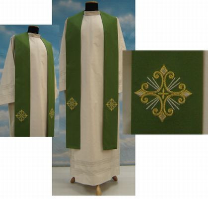Imported from Italy. Primavera Fabric (100% Polyester) with embroidery on the front and back. Matching Chasuble, Dalmatic &  Deacon Stole Available. Available in Purple, Red, Rose, White and Green.. These items are imported from Europe. Please supply your Institution’s Federal ID # as to avoid an import tax. Please allow 3-4 weeks for delivery if item is not in stock

 